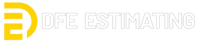 DFE Estimating white logo graphic